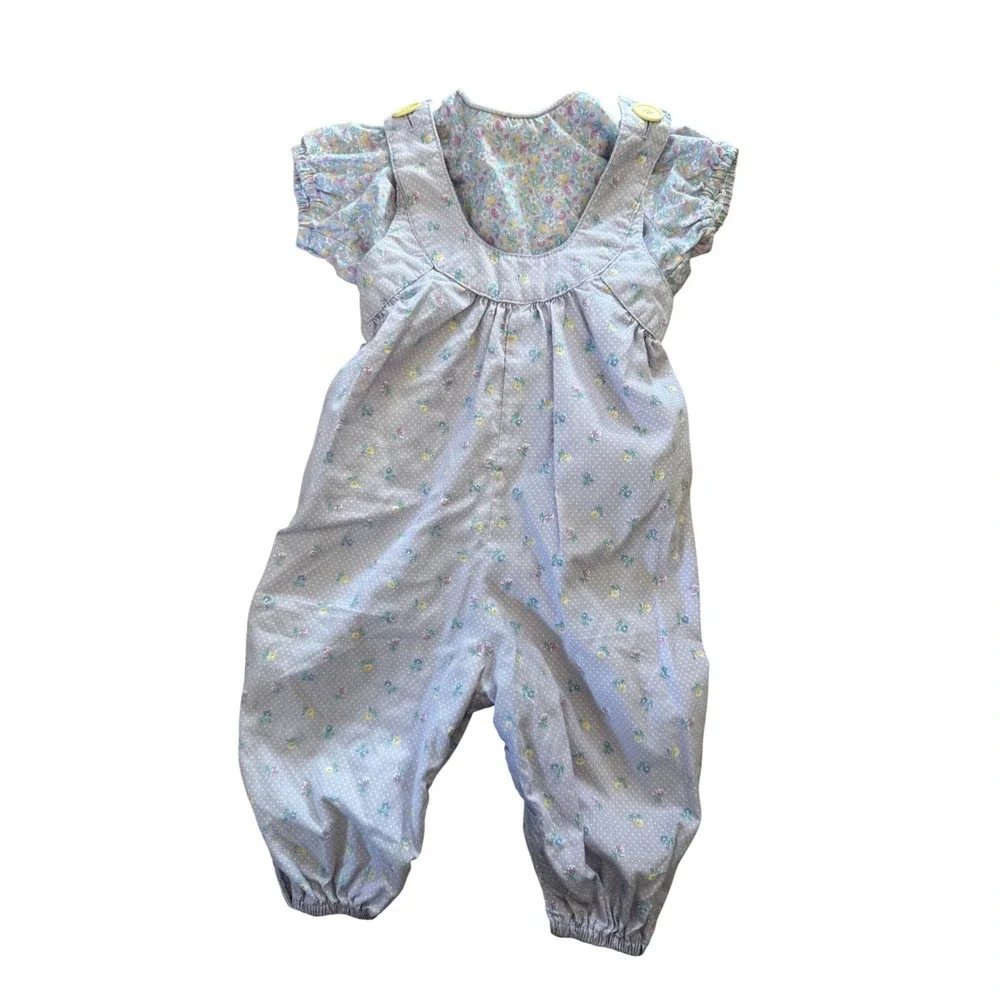 Vintage 80s/90s‎ Katiti purple floral two piece infant outfit